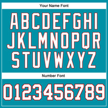 Load image into Gallery viewer, Custom Teal White Pinstripe White-Red Authentic Basketball Jersey