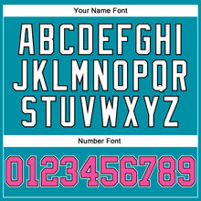 Load image into Gallery viewer, Custom Teal Pink-Black Authentic Throwback Basketball Jersey