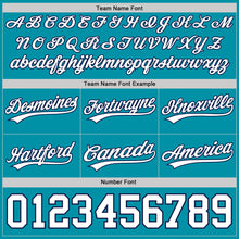 Load image into Gallery viewer, Custom Teal White-Navy Authentic Throwback Basketball Shorts