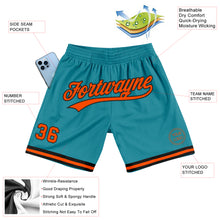 Load image into Gallery viewer, Custom Teal Orange-Black Authentic Throwback Basketball Shorts