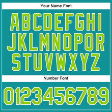 Load image into Gallery viewer, Custom Teal Neon Green-White Authentic Baseball Jersey