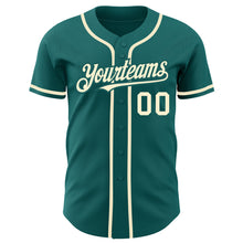 Load image into Gallery viewer, Custom Teal Cream Authentic Baseball Jersey
