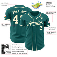 Load image into Gallery viewer, Custom Teal Cream Authentic Baseball Jersey
