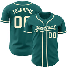 Load image into Gallery viewer, Custom Teal Cream Authentic Baseball Jersey