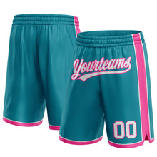 Load image into Gallery viewer, Custom Teal White-Pink Authentic Basketball Shorts