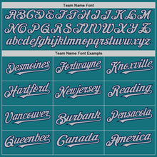 Load image into Gallery viewer, Custom Teal Gray-Navy Authentic Baseball Jersey