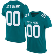 Load image into Gallery viewer, Custom Teal White Mesh Authentic Football Jersey