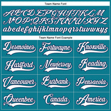 Load image into Gallery viewer, Custom Teal White-Navy Hockey Lace Neck Jersey