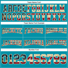 Load image into Gallery viewer, Custom Stitched Teal Vintage USA Flag City Cream-Black Football Pullover Sweatshirt Hoodie