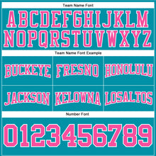 Load image into Gallery viewer, Custom Stitched Teal Pink-White Football Pullover Sweatshirt Hoodie