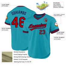 Load image into Gallery viewer, Custom Teal Red-Navy Authentic Throwback Baseball Jersey