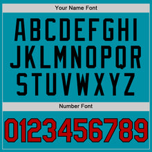 Load image into Gallery viewer, Custom Teal Red-Black Authentic Throwback Baseball Jersey