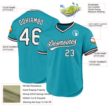 Load image into Gallery viewer, Custom Teal White-Black Authentic Throwback Baseball Jersey
