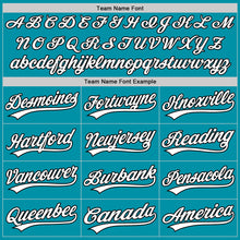 Load image into Gallery viewer, Custom Teal White-Black Authentic Throwback Baseball Jersey