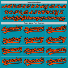 Load image into Gallery viewer, Custom Teal Orange-Black Authentic Throwback Baseball Jersey