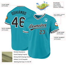 Load image into Gallery viewer, Custom Teal Black-White Authentic Throwback Baseball Jersey