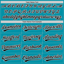 Load image into Gallery viewer, Custom Teal Black-White Authentic Throwback Baseball Jersey