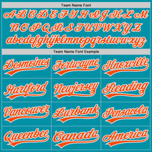 Load image into Gallery viewer, Custom Teal Orange-Gray Authentic Throwback Baseball Jersey
