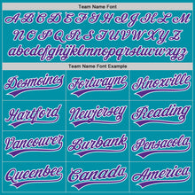 Load image into Gallery viewer, Custom Teal Purple-White Authentic Throwback Baseball Jersey