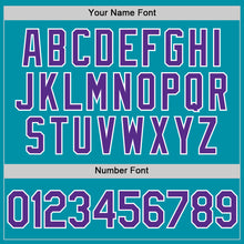 Load image into Gallery viewer, Custom Teal Purple-White Authentic Throwback Baseball Jersey