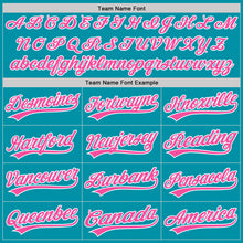 Load image into Gallery viewer, Custom Teal Pink-White Authentic Throwback Baseball Jersey