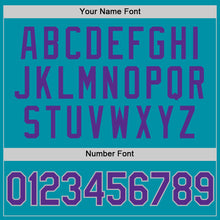 Load image into Gallery viewer, Custom Teal Purple-Gray Authentic Throwback Baseball Jersey