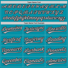 Load image into Gallery viewer, Custom Teal Gray-Black Authentic Throwback Baseball Jersey