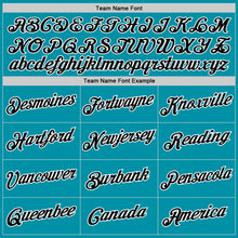 Load image into Gallery viewer, Custom Teal Black-Red Authentic Throwback Basketball Jersey