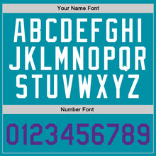 Load image into Gallery viewer, Custom Teal Purple-White Authentic Throwback Basketball Jersey