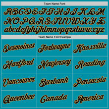 Load image into Gallery viewer, Custom Teal Black-Old Gold Authentic Throwback Basketball Jersey