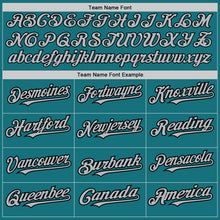 Load image into Gallery viewer, Custom Teal Gray-Black Authentic Baseball Jersey