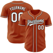 Load image into Gallery viewer, Custom Texas Orange White-Black Authentic Baseball Jersey