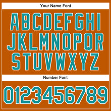 Load image into Gallery viewer, Custom Texas Orange Teal-White Authentic Baseball Jersey