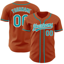 Load image into Gallery viewer, Custom Texas Orange Teal-White Authentic Baseball Jersey