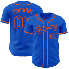 Load image into Gallery viewer, Custom Thunder Blue Orange Authentic Baseball Jersey