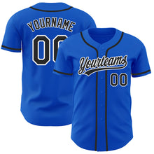 Load image into Gallery viewer, Custom Thunder Blue Black-White Authentic Baseball Jersey