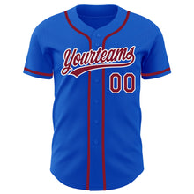 Load image into Gallery viewer, Custom Thunder Blue Crimson-White Authentic Baseball Jersey