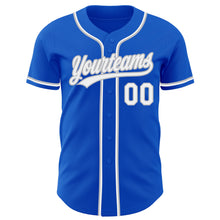 Load image into Gallery viewer, Custom Thunder Blue White-Gray Authentic Baseball Jersey
