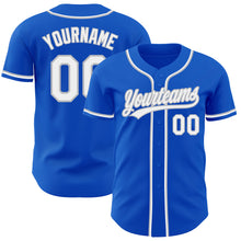 Load image into Gallery viewer, Custom Thunder Blue White-Gray Authentic Baseball Jersey