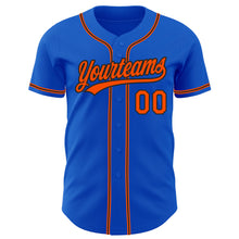 Load image into Gallery viewer, Custom Thunder Blue Orange-Black Authentic Baseball Jersey