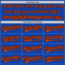 Load image into Gallery viewer, Custom Thunder Blue Orange-Black Authentic Baseball Jersey
