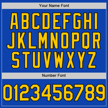 Load image into Gallery viewer, Custom Thunder Blue Yellow-Black Authentic Baseball Jersey