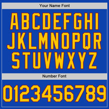 Load image into Gallery viewer, Custom Thunder Blue Yellow-Crimson Authentic Baseball Jersey
