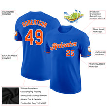 Load image into Gallery viewer, Custom Thunder Blue Orange-White Performance T-Shirt