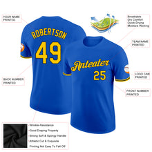 Load image into Gallery viewer, Custom Thunder Blue Yellow-Black Performance T-Shirt