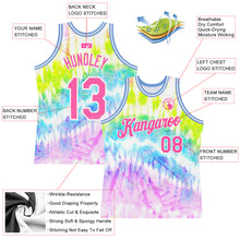 Load image into Gallery viewer, Custom Tie Dye Pink-White 3D Authentic Basketball Jersey