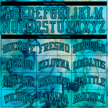 Load image into Gallery viewer, Custom Tie Dye Teal-Black 3D Authentic Baseball Jersey
