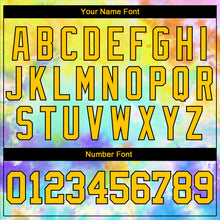 Load image into Gallery viewer, Custom Tie Dye Gold-Purple 3D Authentic Baseball Jersey