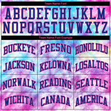 Load image into Gallery viewer, Custom Tie Dye Royal-Pink 3D Authentic Baseball Jersey