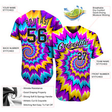 Load image into Gallery viewer, Custom Tie Dye Black-White 3D Authentic Baseball Jersey